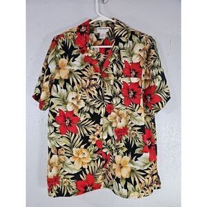 Alfred Dunner Shirt Adult Size 10 Hawaiian‎ Style Short Sleeve Button Up Women's